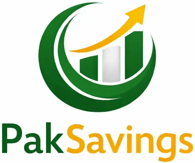 Paksavings logo featuring a green crescent and gold star symbolizing savings and financial growth in Pakistan.